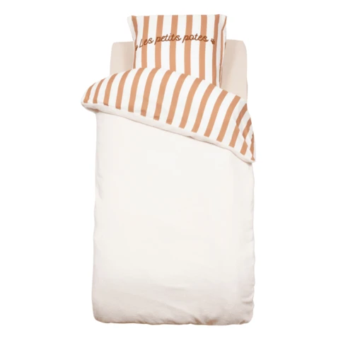 Parure de lit enfant réversible effet bouclette 140 x 200 cm Marron Clair