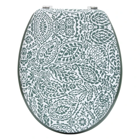 Abattant WC décoratif motif végétal 36 x 44 cm Vert