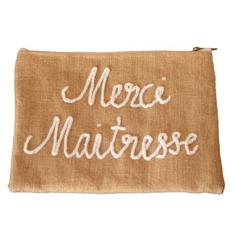 Pochette Jute "Merci maitresse"