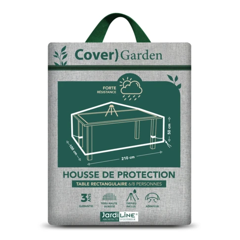 Housse de protection table de jardin rectangulaire 0 cm Gris