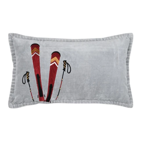 Coussin rectangulaire ski en velours