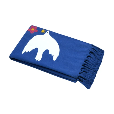 COUSSIN MEHARI 40X60 NATURAL 90 x 180 cm BLEU