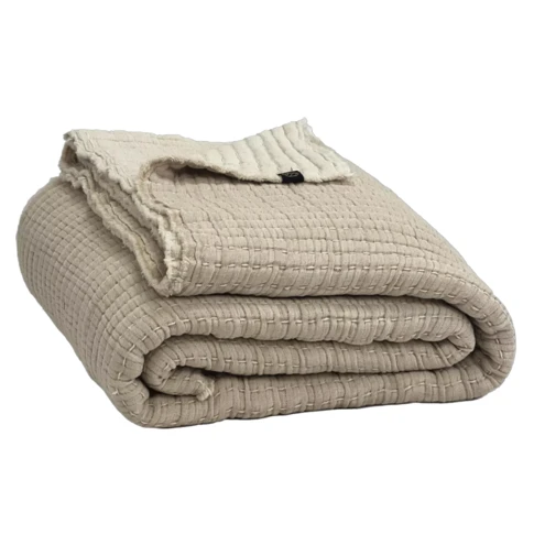Couvre lit 100% coton premium point kanta TIVOLI HAOMY  240 x 260 cm Lin