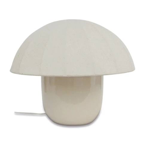 Lampe champignon design en coton et métal 0 cm Beige