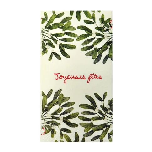 15er-Set Papierservietten mit Mistelzweig-Motiv "Frohe Festtage"