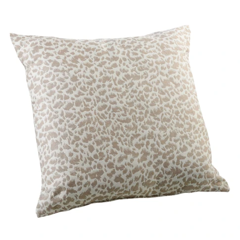 Coussin jacquard abstrait texturé style naturel 45 x 45 cm Beige