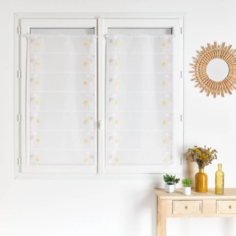 Modulable brodé fleurs 60 x 90 cm 60 x 90 cm Jaune