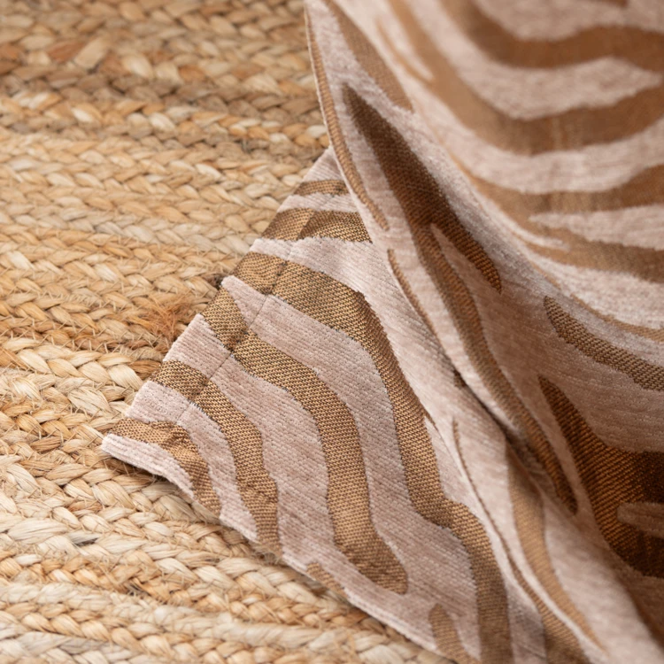 Rideau jacquard motif zèbre en tissu chenille