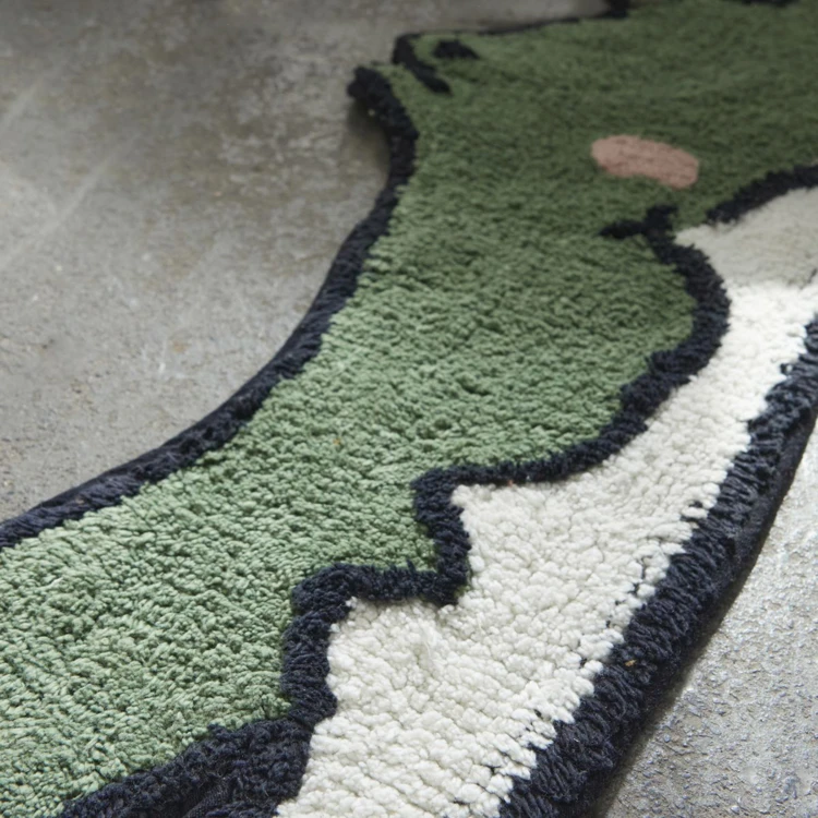 Alfombra cocodrilo de algodón con efecto tufting