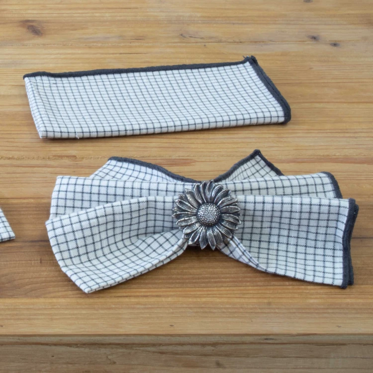Serviette de table à carreaux en coton