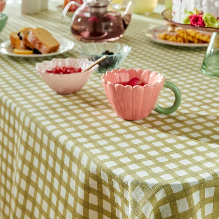 Nappe en coton vichy pour table rectangulaire