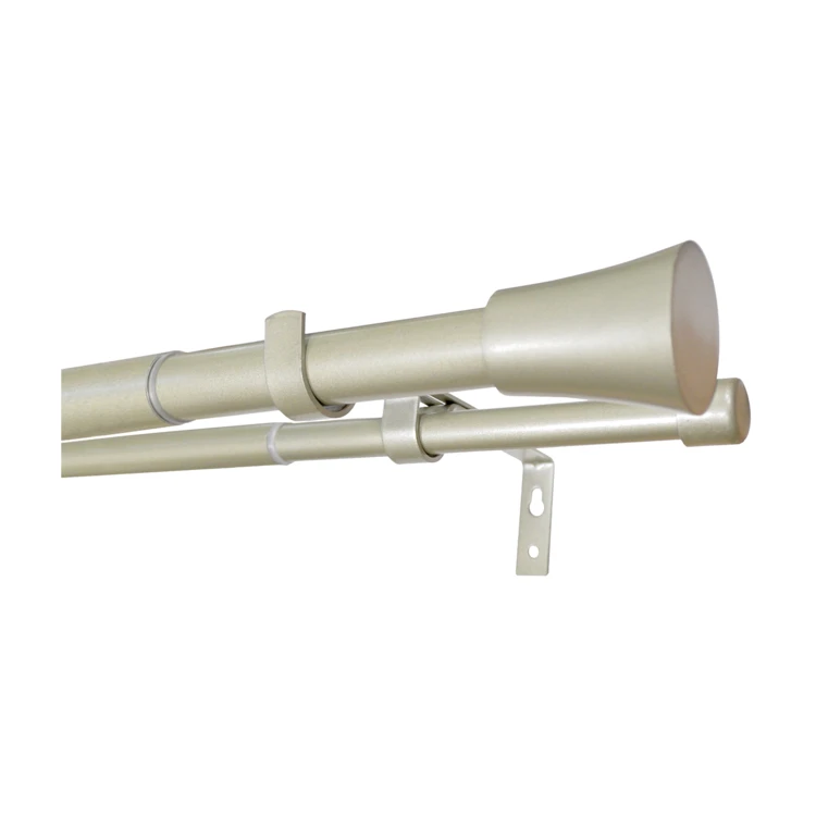 Kit double tringle à rideaux extensible, embouts pommeau