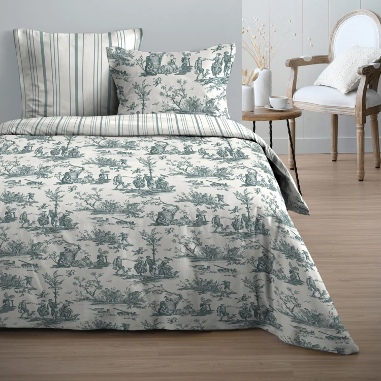 Bettwäsche-Set mit romantischem Toile-de-Jouy-Muster aus Baumwolle