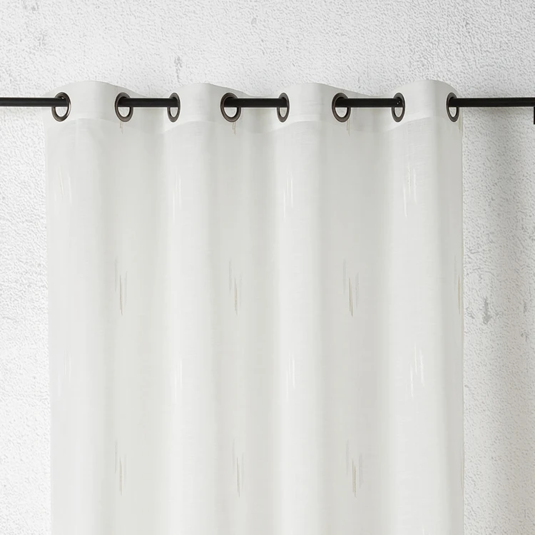 Voilage texturé motif fil coupé esprit ikat