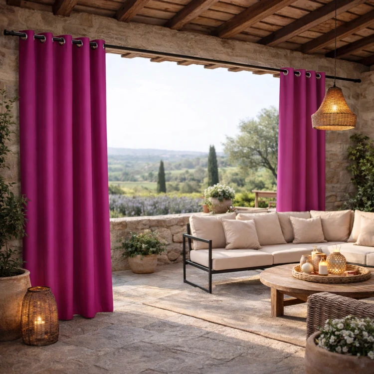 Rideau extérieur coloré résistant aux UV