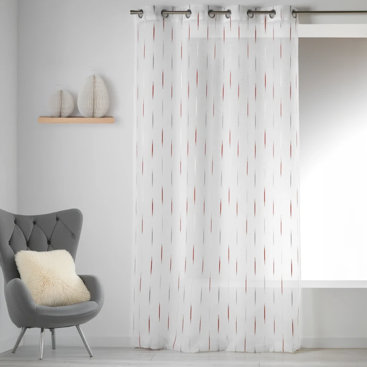 Voilage en Etamine Jacquard "Traits Fins"