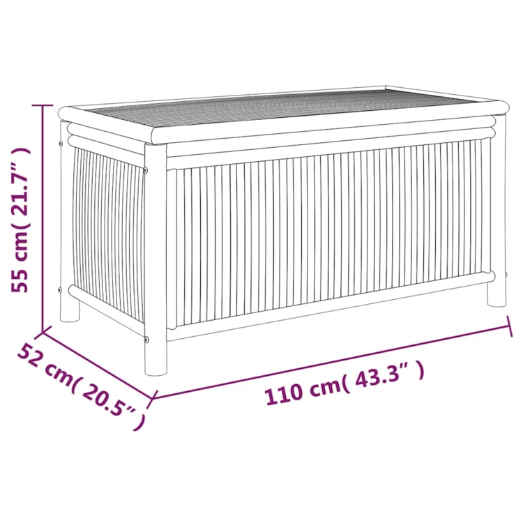 Coffre de rangement de jardin en bambou