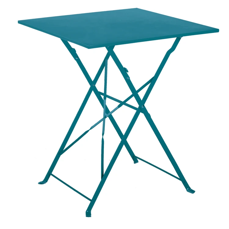 Table carrée de jardin pliante en acier