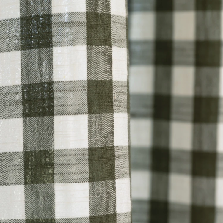 Rideau en coton effet lavé à motifs Vichy
