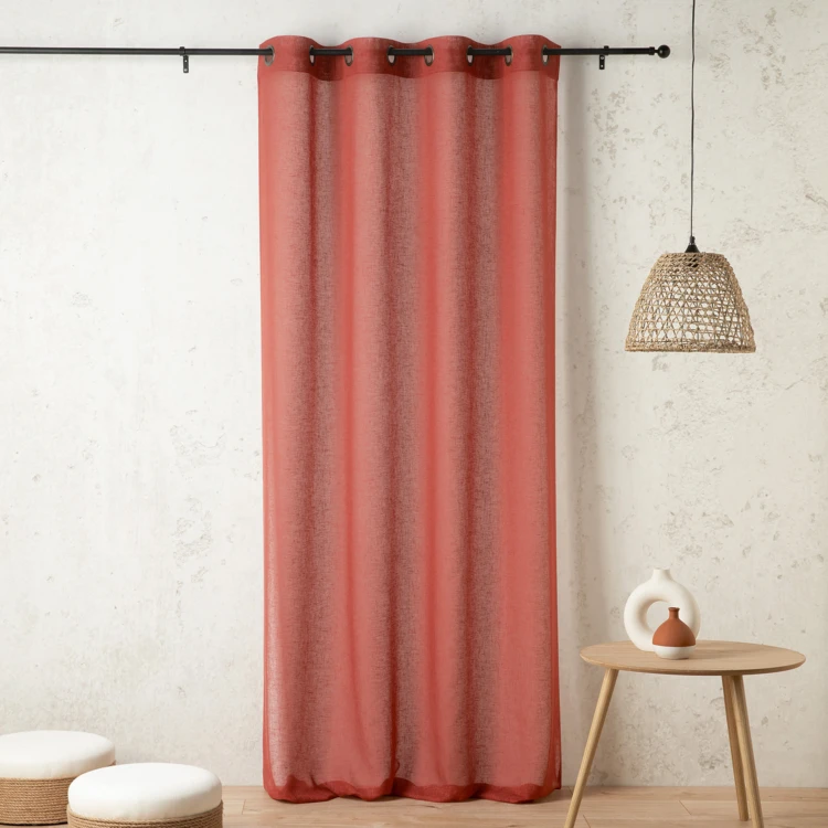 Voilage uni et tamisant en poly/lin