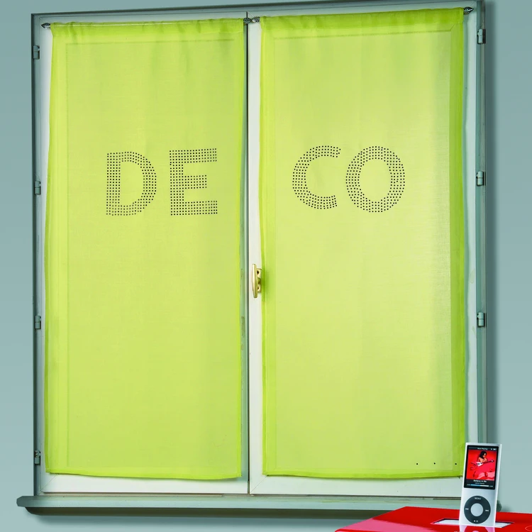 Par de visillos en estameña con strass 'DECO'