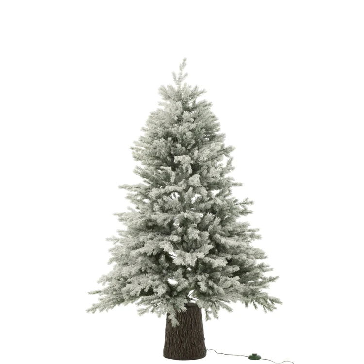 Sapin de Noël artificiel lumineux 600 LED avec socle en bois