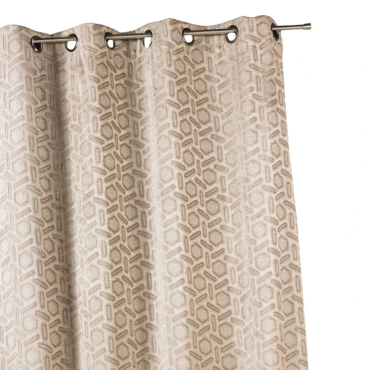 Rideau occultant en jacquard à motif géométrique