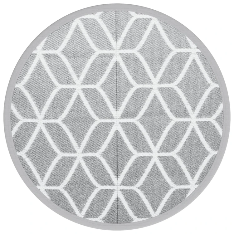 Tapis d'extérieur rond motif géométrique