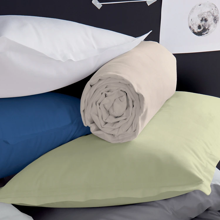 Sábana bajera de satén de algodón liso