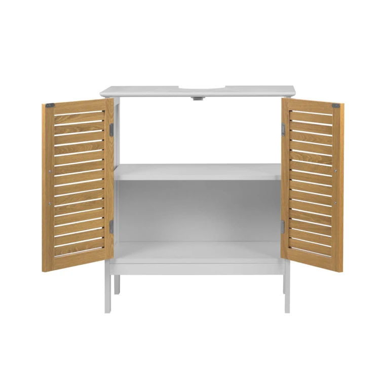 Meuble sous vasque de salle de bain avec portes persiennées
