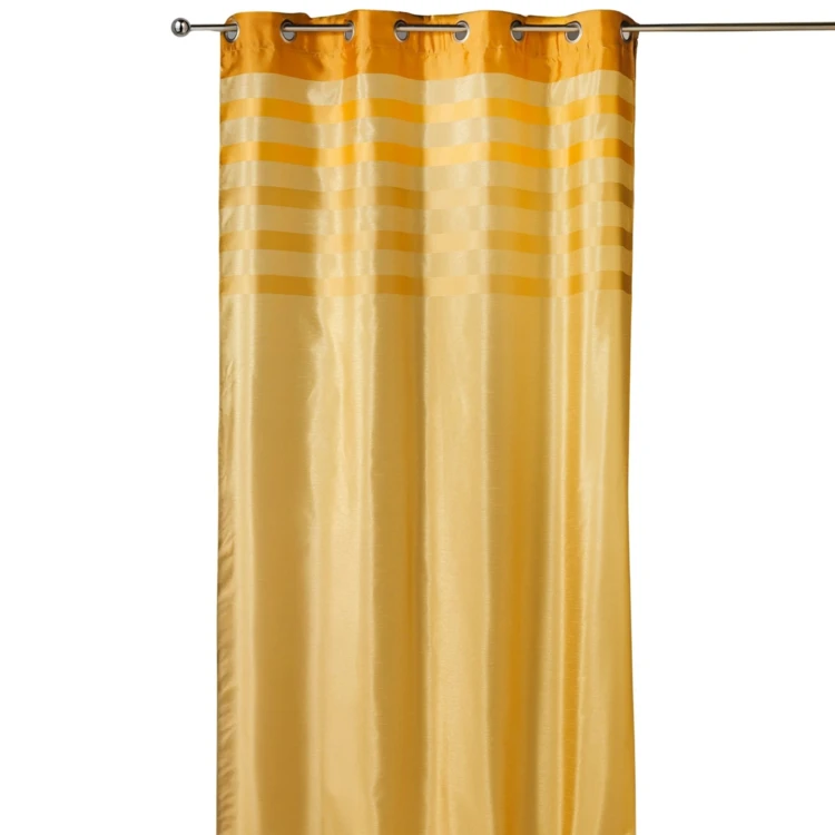 Rideau en shantung coloré avec parement ton sur ton