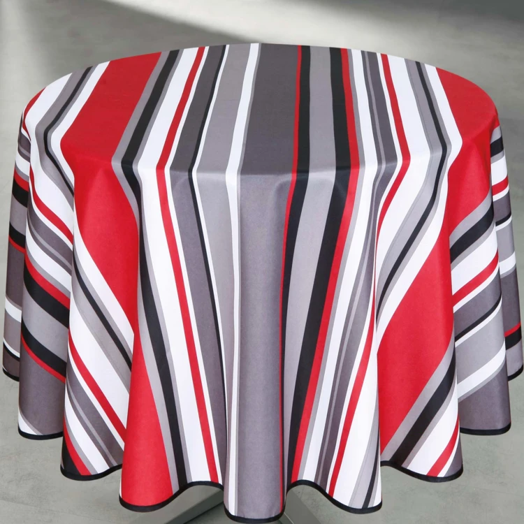 Nappe ronde anti taches à rayures