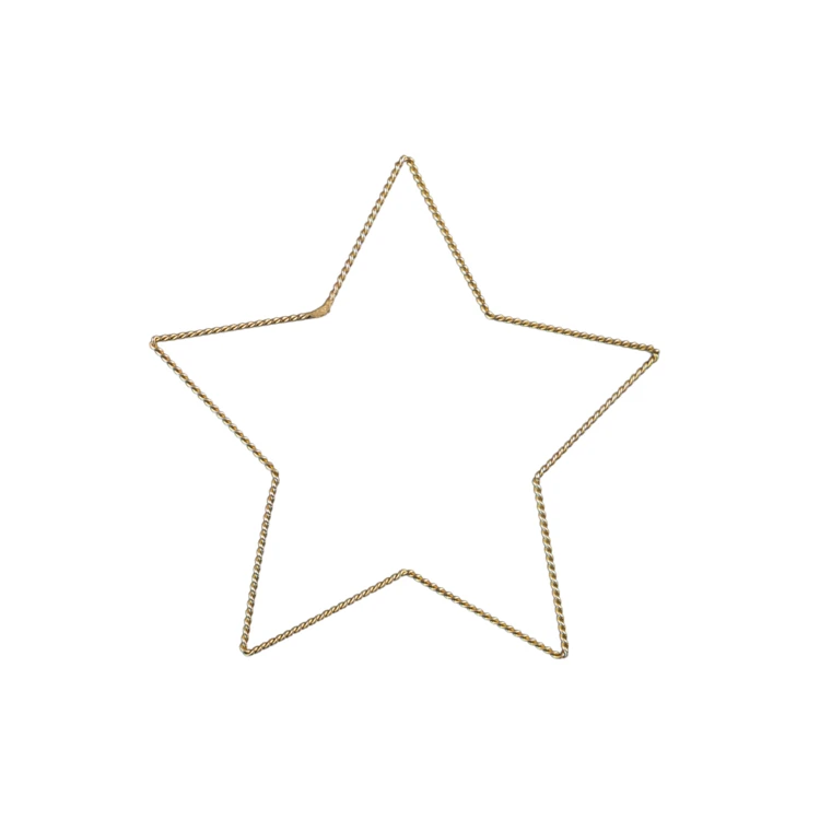 Déco murale étoile fil laiton torsadé