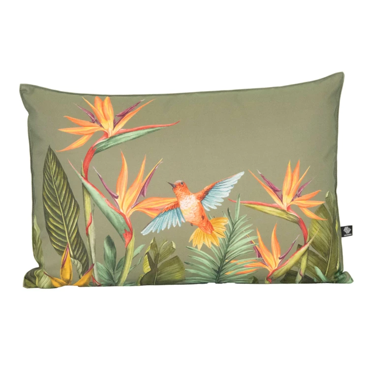 Coussin extérieur décoratif à motif exotique