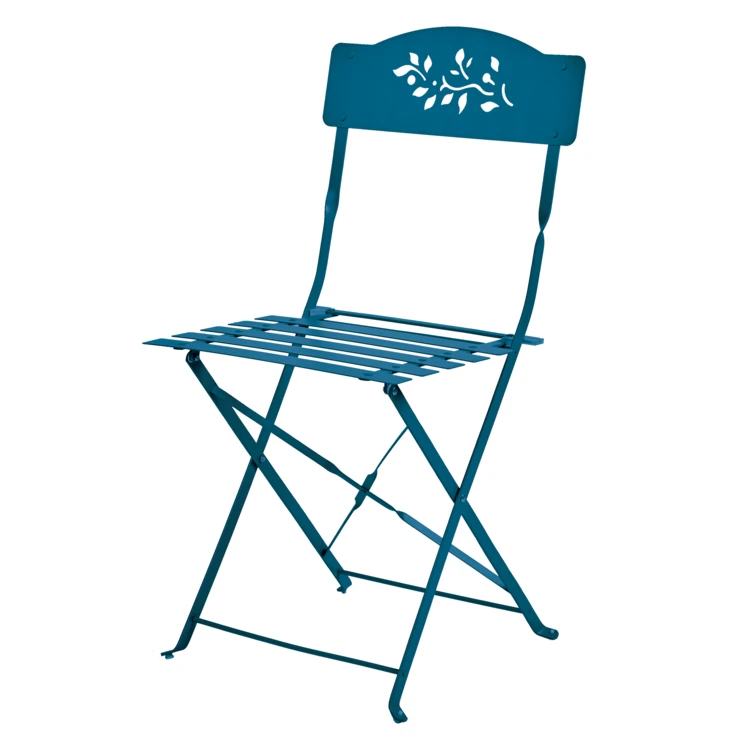 Lot de deux chaises de jardin pliante en acier