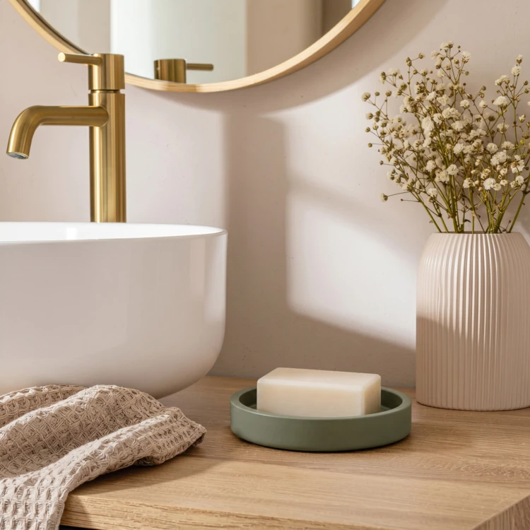 Porte-savon de salle de bain en polyrésine