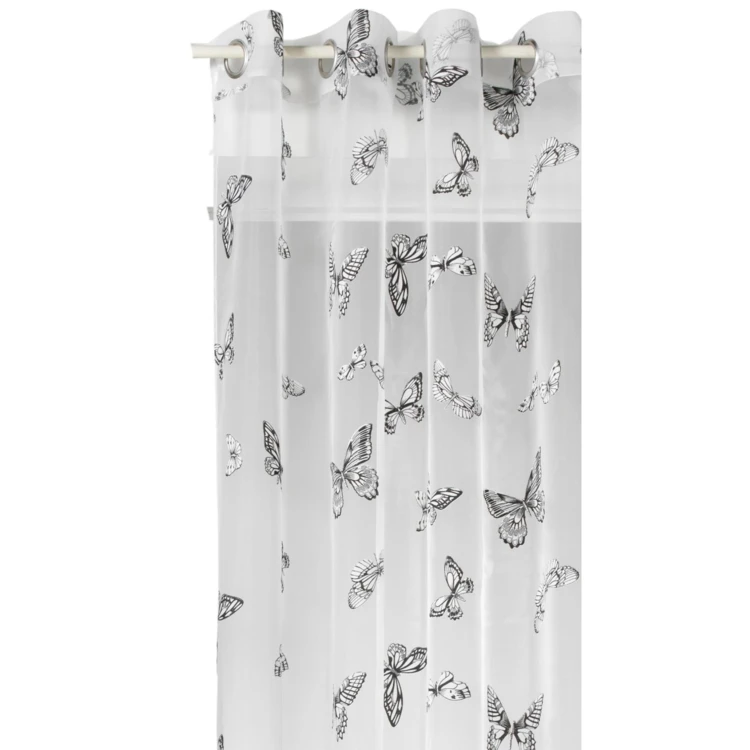 Voilage à œillets à motif papillons