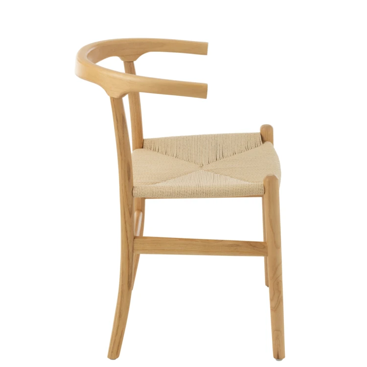 Silla de madera con asiento de cuerda