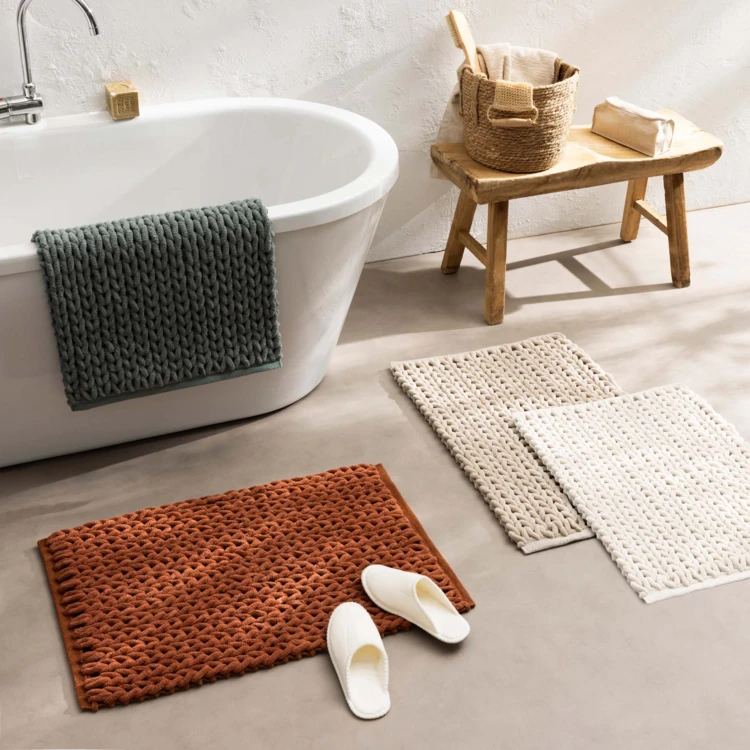 Tapis de bain en chenille douce antidérapant