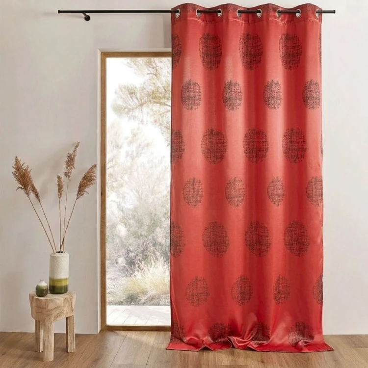 Rideau jacquard imprimé rond chiné