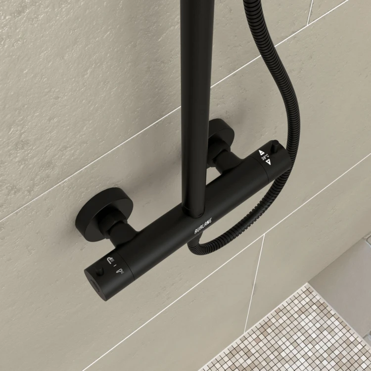 Colonne de douche thermostatique noire
