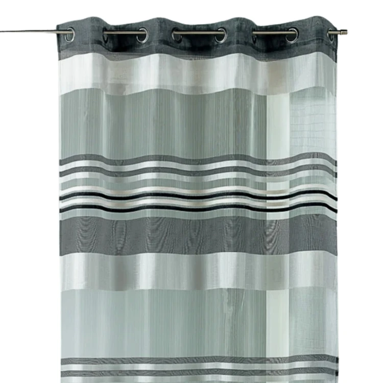 Voilage Organza rayures horizontales tissées