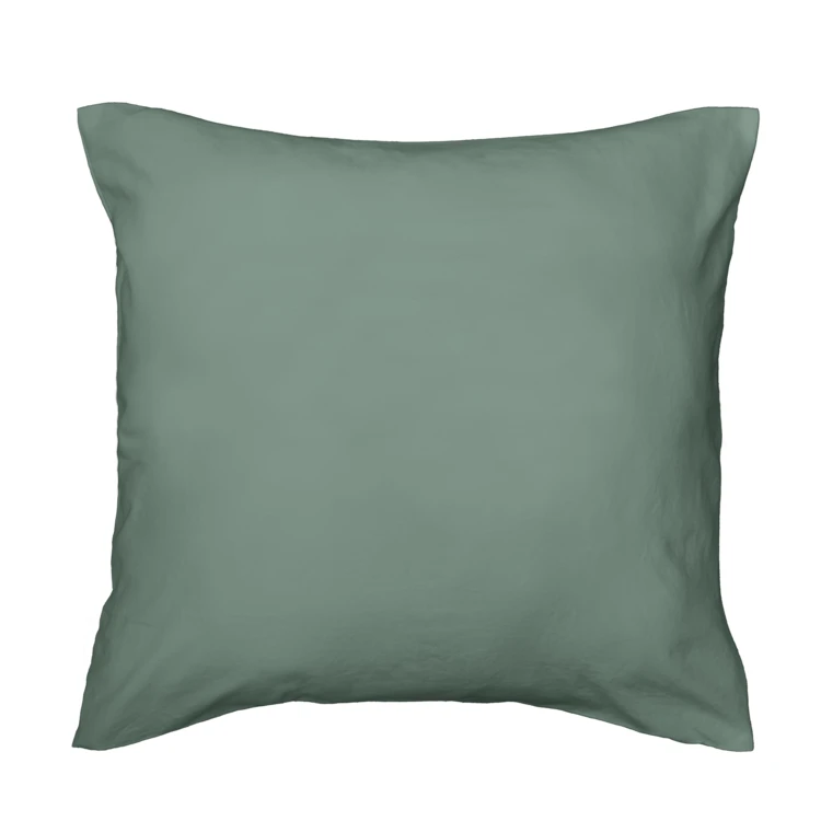 Parure de lit 3 pièces en microfibre unie lavée housse + taies