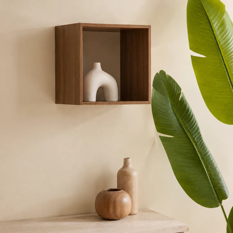 Etagère 1 case en panneau de particules effet bois