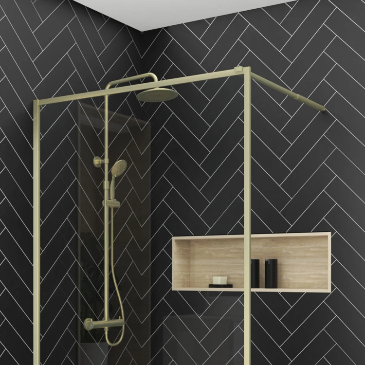 Paroi de douche à l'italienne fixe en verre trempé