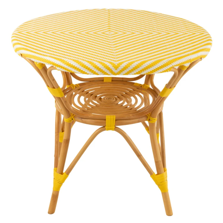 Table de jardin en rotin et bambou tressé