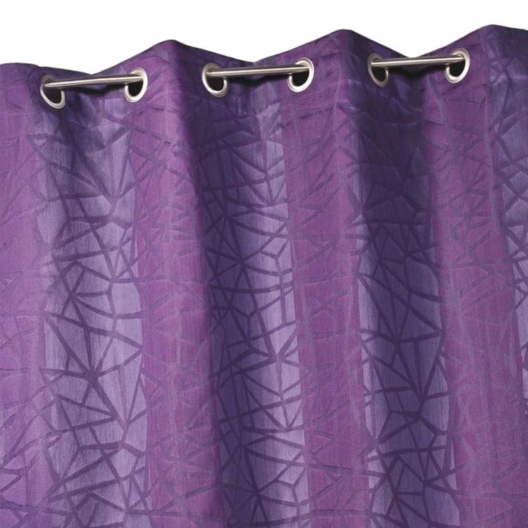 Rideau en jacquard à imprimés et à rayures verticales