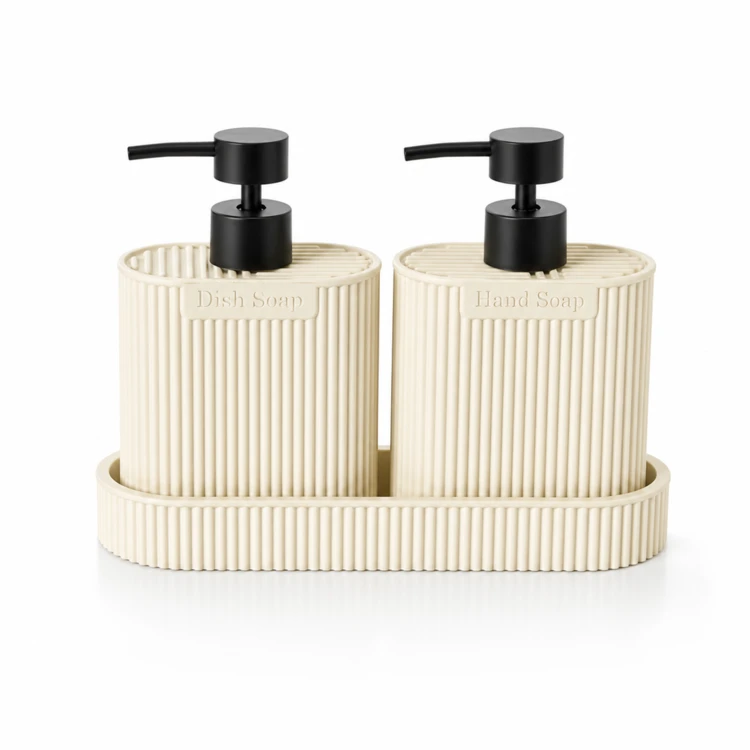 Lot de 2 distributeurs de savon avec plateau