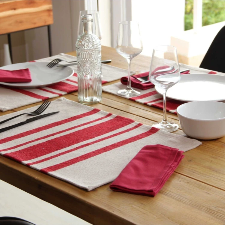 Lot de 4 Sets de table coton épais Rustique