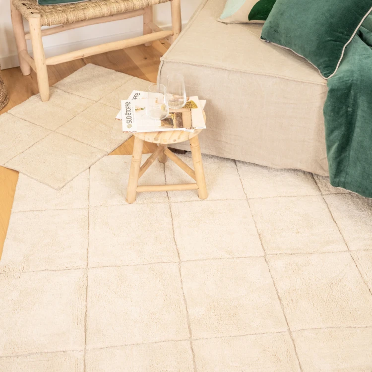 Tapis en coton à motifs carreaux